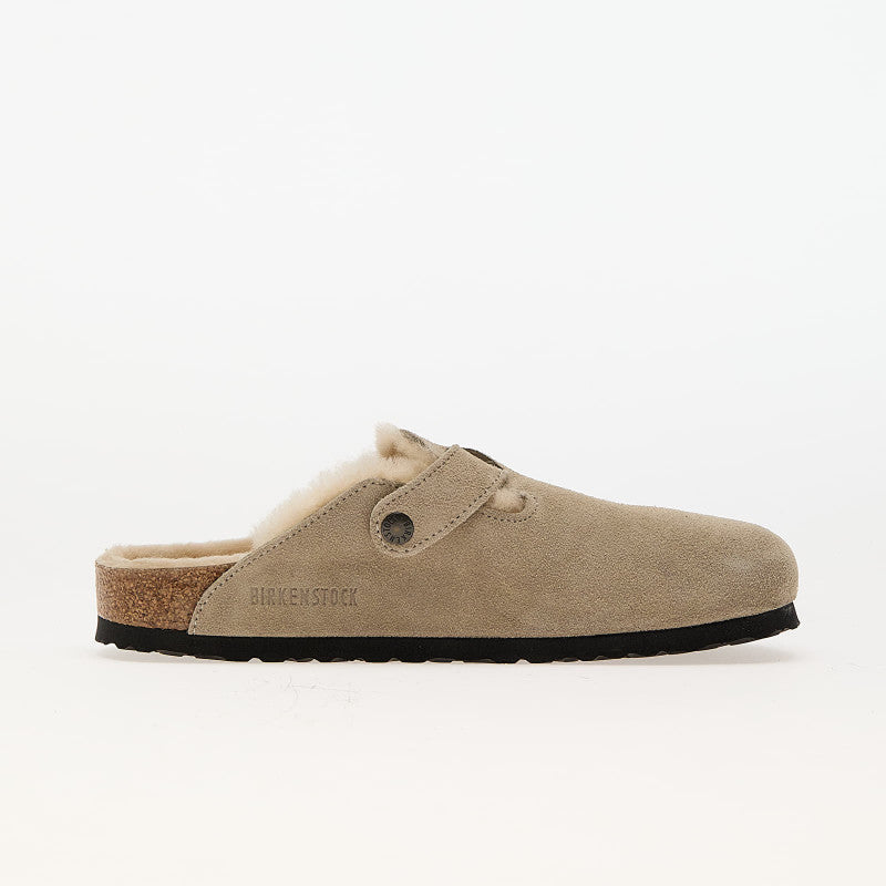 Birkenstock Boston Shearling Suede Leather/Fur Taupe