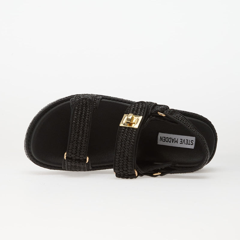 Steve Madden Bigmona Blk Raffia