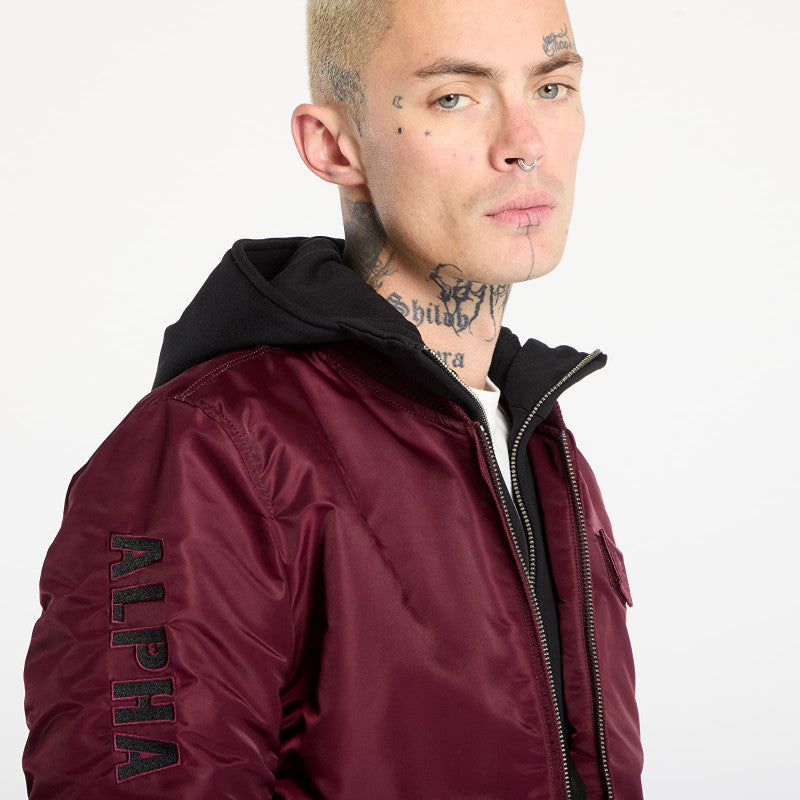 Alpha Industries MA-1 D-Tec Sleeve Embroidery Dark Cherry