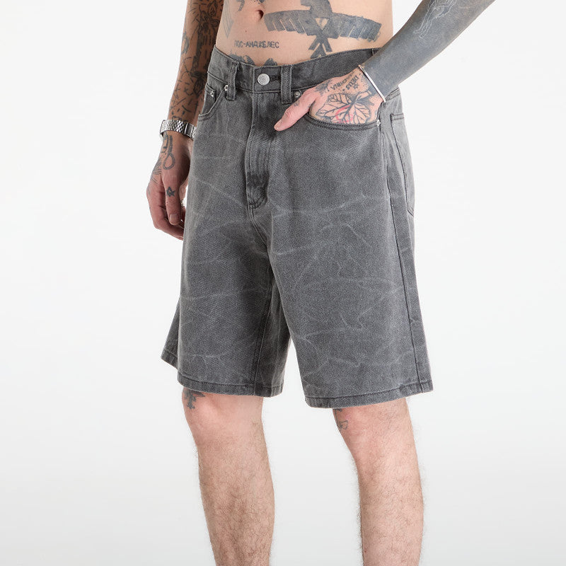OBEY Bigwig Baggy Denim Short Black Wrinkle Wash