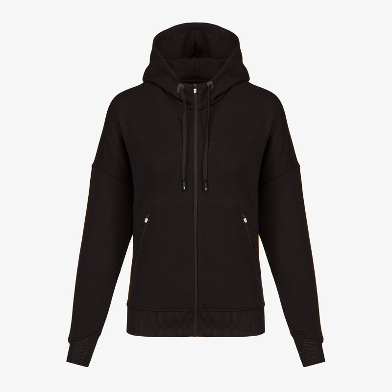On Zipped Hoodie Black