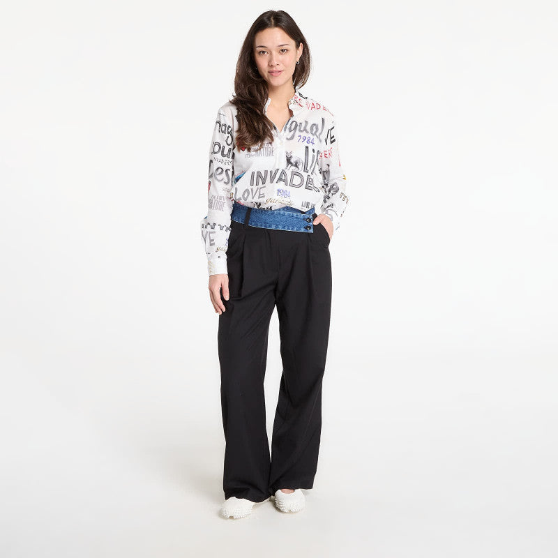 Desigual Tailored Pants Combined Black