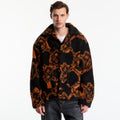 Daily Paper Burned Shield Fur Jacket Black