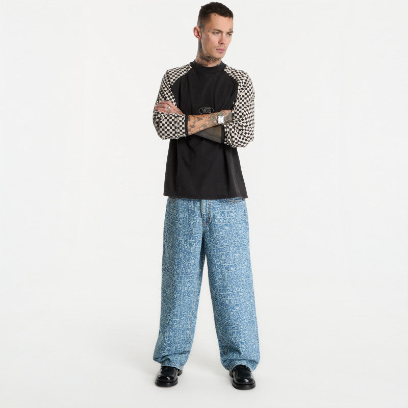 Jeansy Daily Paper Croc Jacquard Oversized Jeans Blue