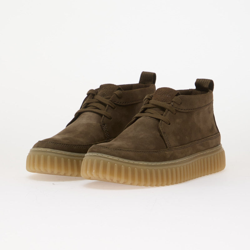 Clarks Torhill Lace Hi Khaki Nubuck