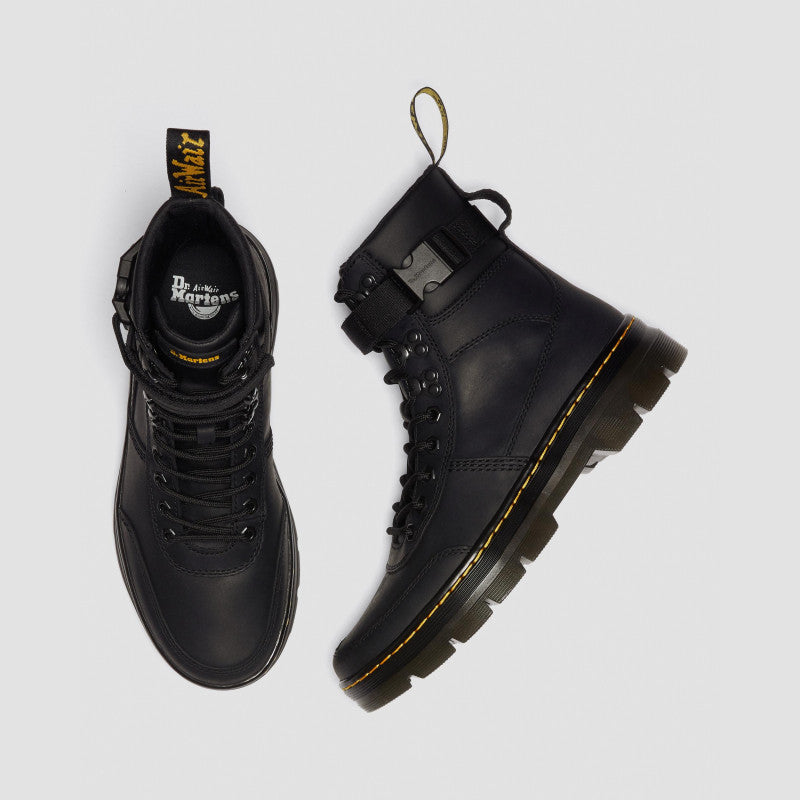 Dr. Martens COMBS TECH Leather Black Wyoming & Black Pu Polyurethane
