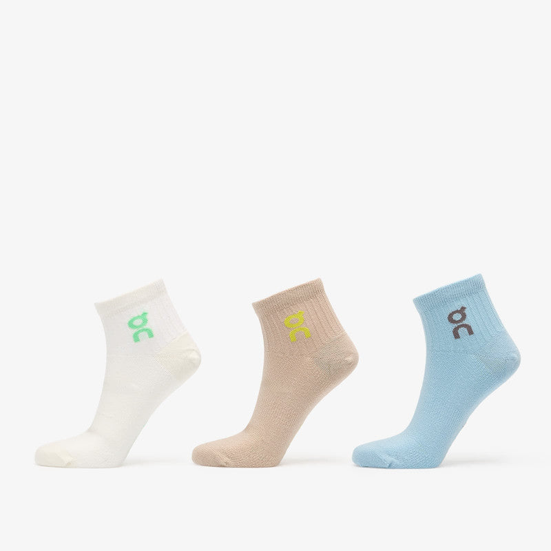 On Logo Sock Mid 3-Pack Desert/ Wash