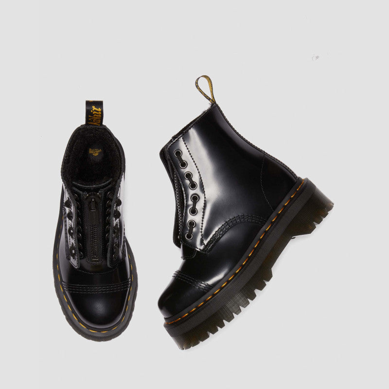 Dr. Martens Sinclair FL Black Buttero & Black Faux Sheepskin