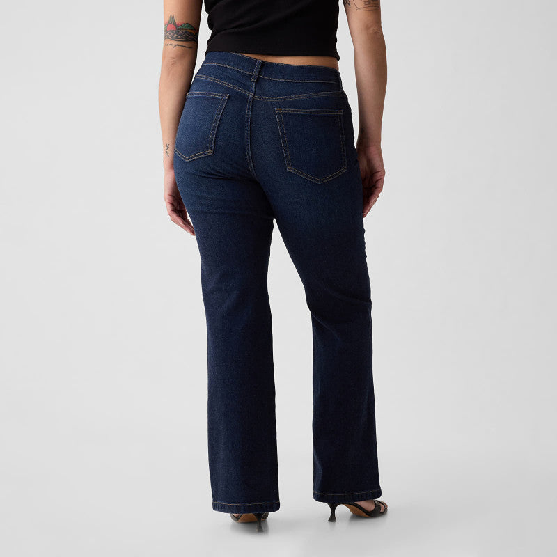 Jeansy GAP 70S Flare High Rise Dk Holzer Jeans Dark Wash