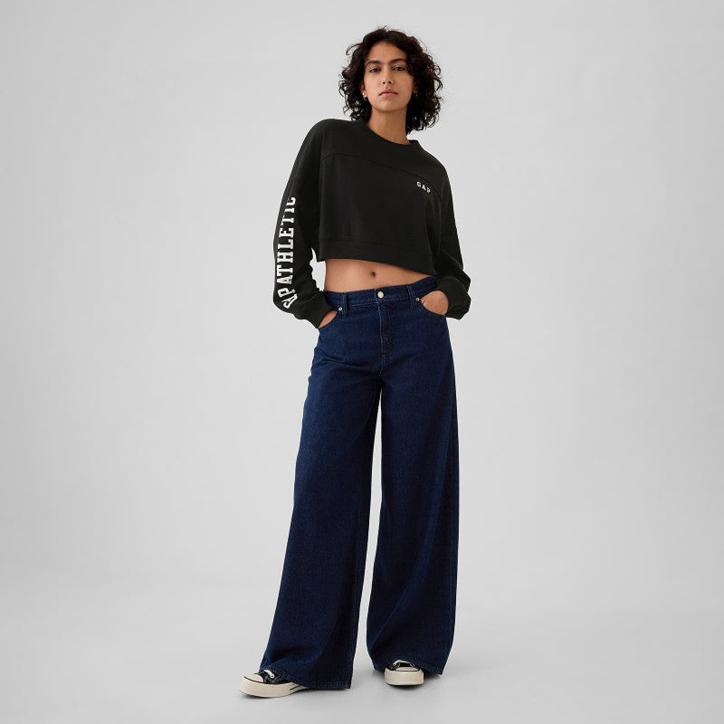 GAP Crop Sweatshirt True Black
