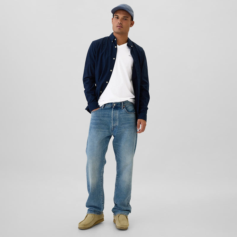 GAP Micro Logo Vneck Tee White Global