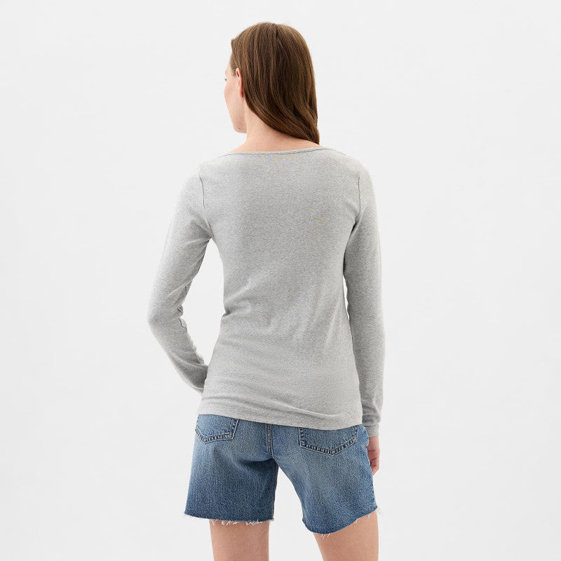 GAP Longsleeve Bateau Neck Modal Top Grey