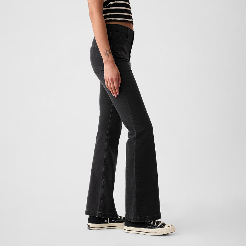 Jeansy GAP Denim Pants Flare Basic Black