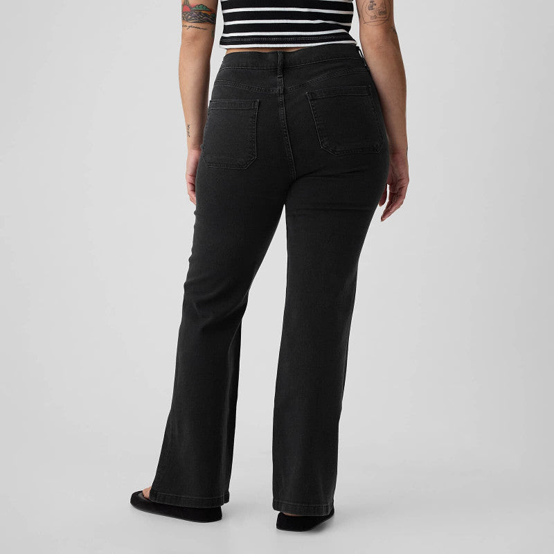 Jeansy GAP Denim Pants Flare Basic Black