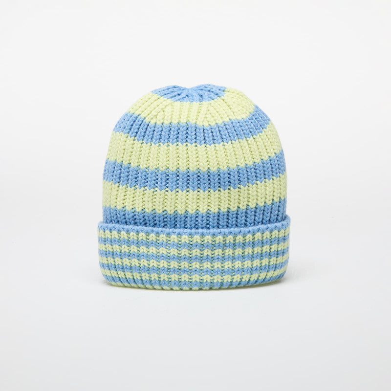 New Era Knit Medium Stripe Beanie Pastel Blue