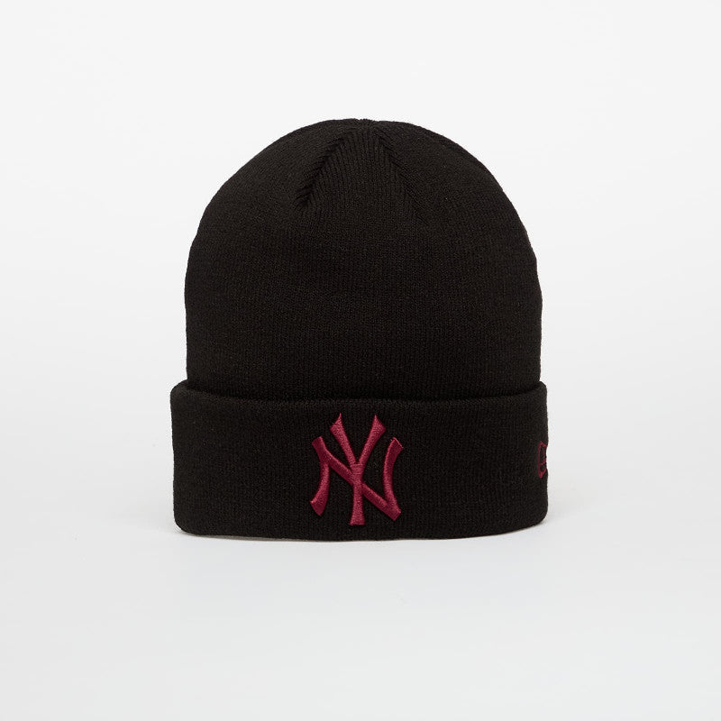 New Era Knit Medium MLB League Essential Beanie New York Yankees Black/ Frosted Burgundy