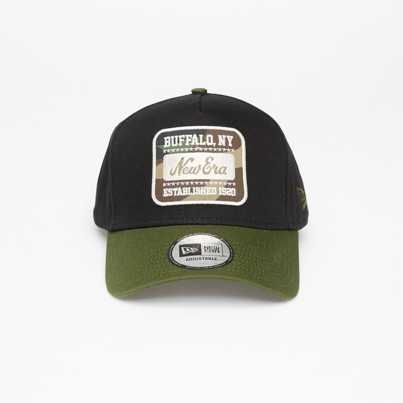 New Era Camo Patch Black 9FORTY E-Frame Adjustable Cap Black/ Rifle Green