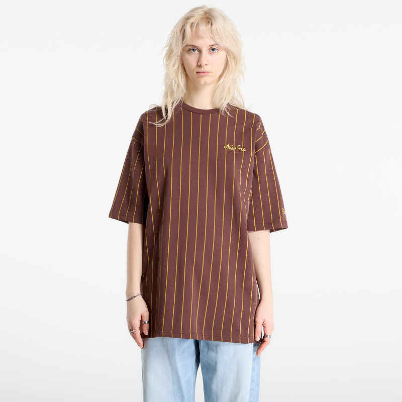 New Era Pinstripe Os Tee UNISEX Brown