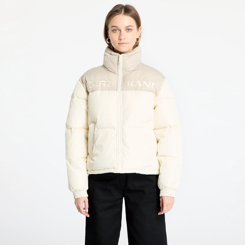 Karl Kani Retro Essential Puffer Jacket Off White/ Sand