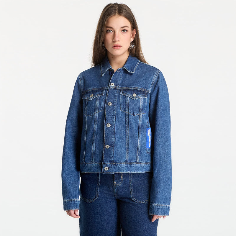 Karl Lagerfeld Jeans Regular Denim Jacket Washed Mid Blue
