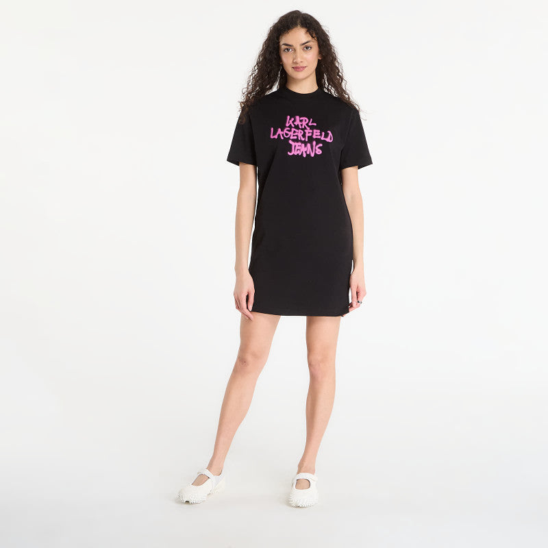 Sukienka Karl Lagerfeld Jeans Graffiti Tee Dress Black