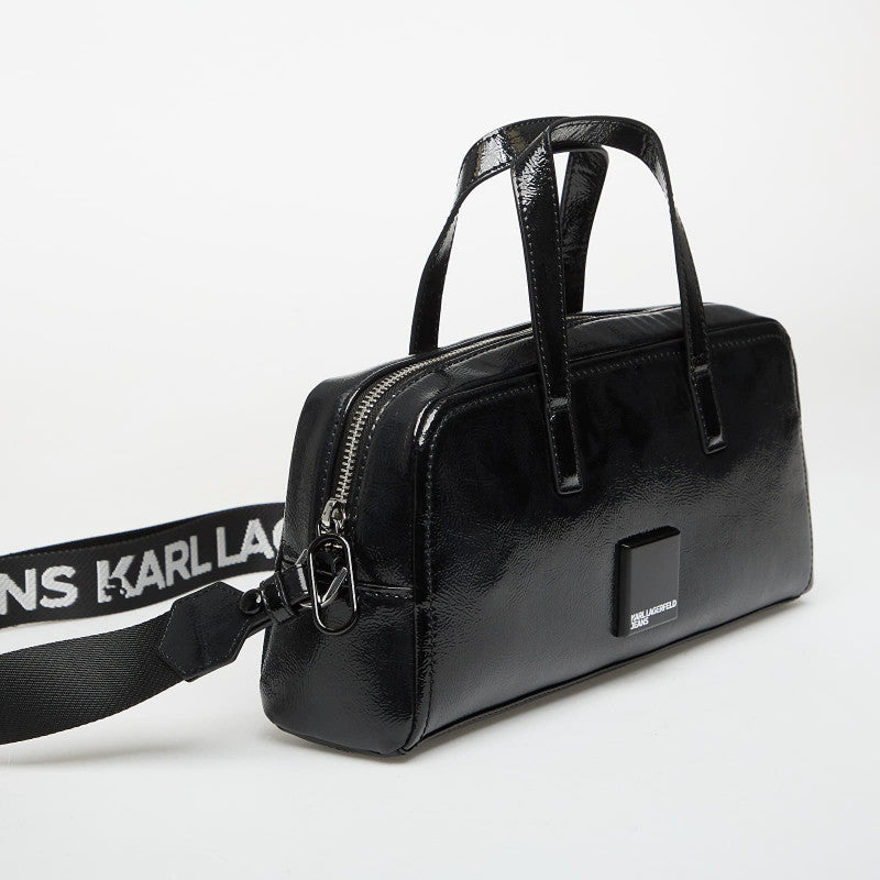 Karl Lagerfeld Jeans Box Logo Bowlingbag Glossy Black