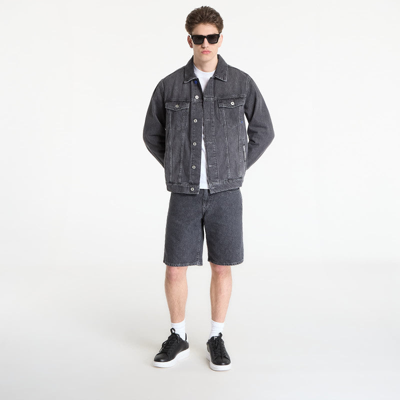 Karl Lagerfeld Jeans Regular Logo Denim Short Mid Grey