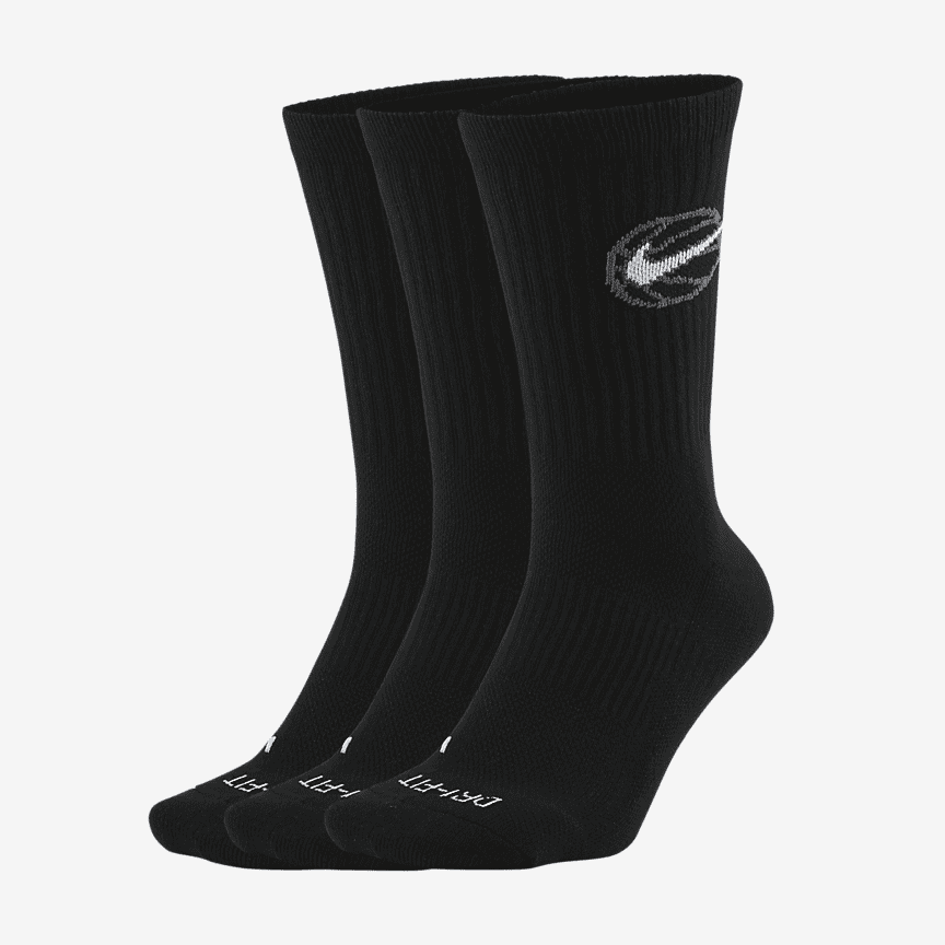 Nike Everyday Basketball Crew kojinės (3 poros)