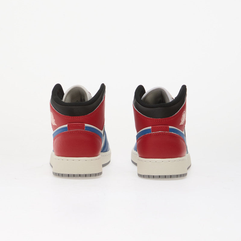 Air Jordan 1 Mid Kids True Blue/ Summit White-Varsity Red-Black