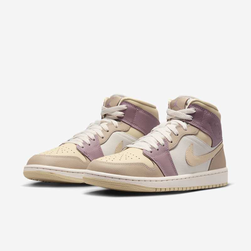 Air Jordan 1 Mid Light Orewood Brown/Team Gold-Khaki