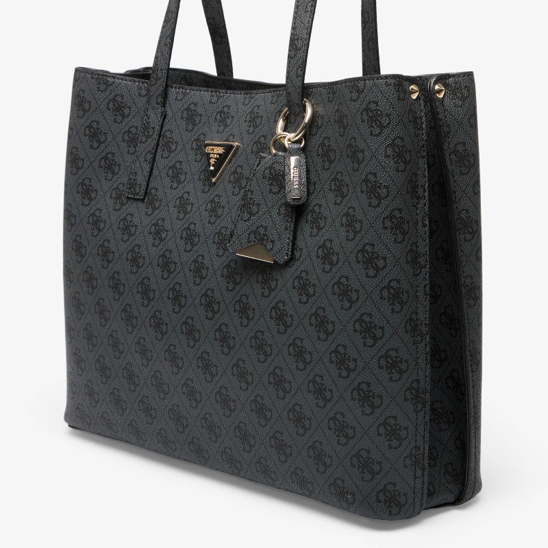 GUESS Meridian II Girlfriend Tote Coal Logo