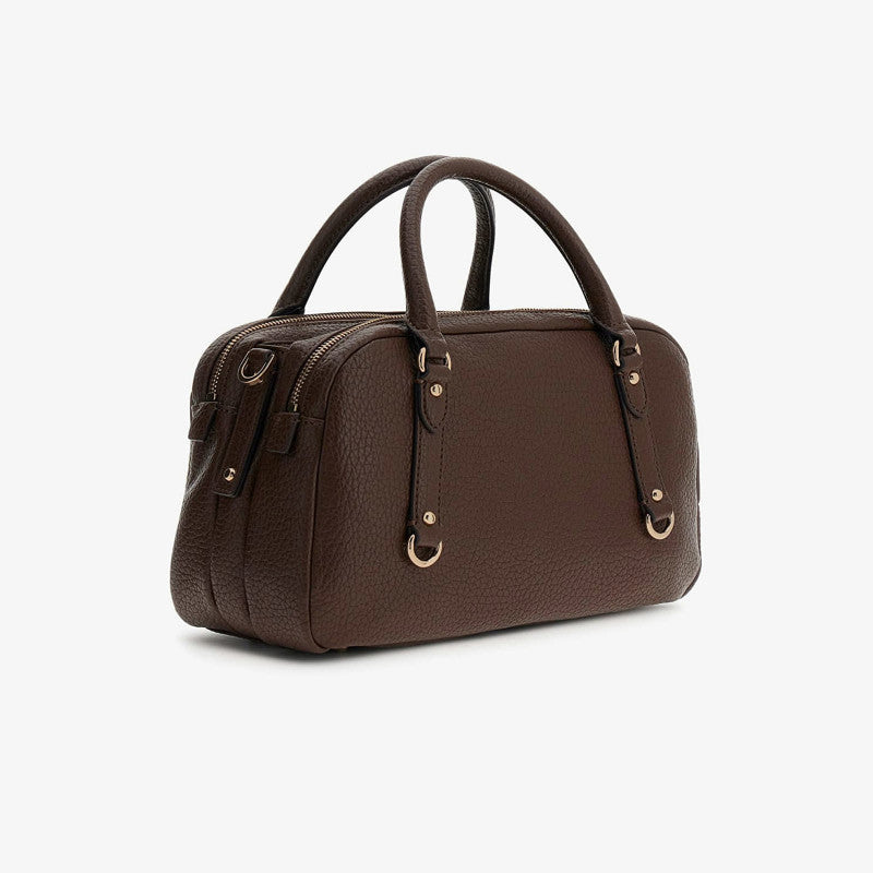 GUESS Marsha Box Satchel Espresso