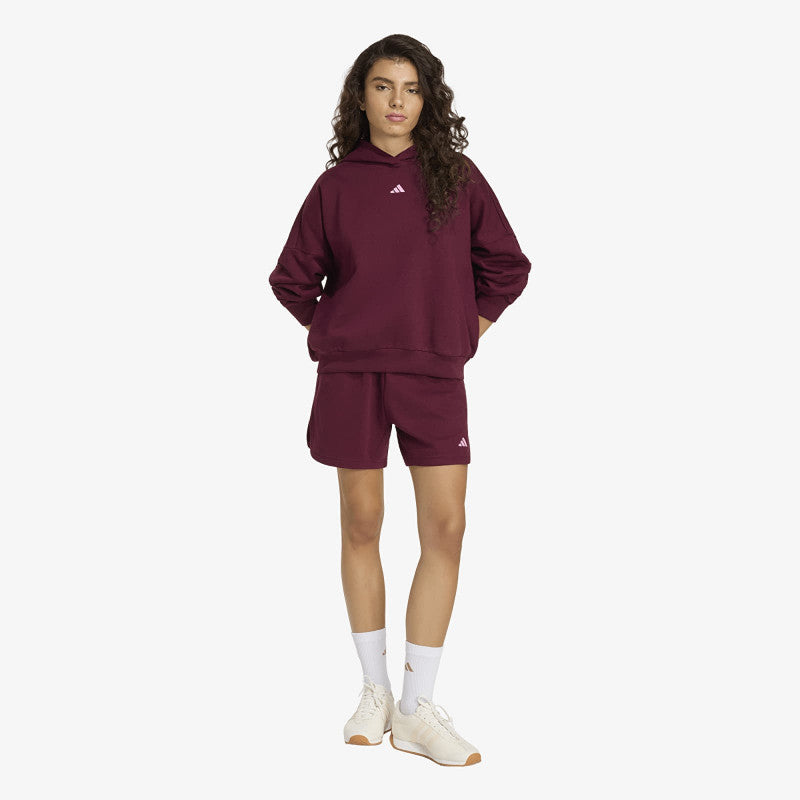 adidas 3 Stripes Studio Hoodie Maroon