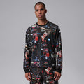 Jordan Flight Men's Printed Long-Sleeve Jersey Black/ White