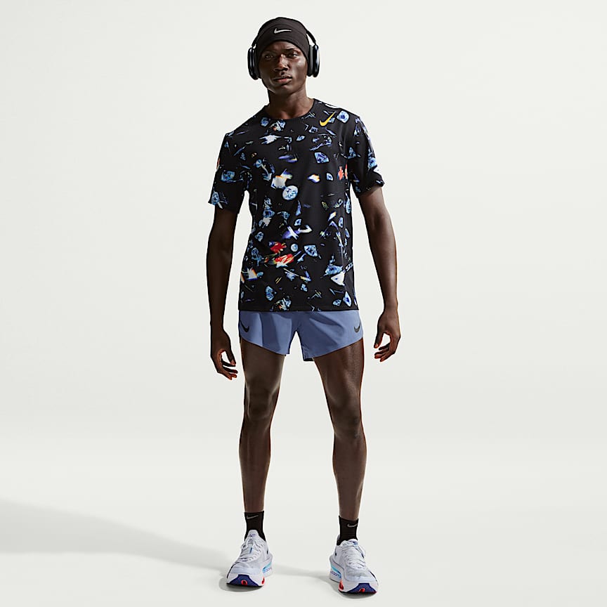 Nike AeroSwift Men's Dri-FIT ADV Short-Sleeve Running Top Black/ Laser Orange