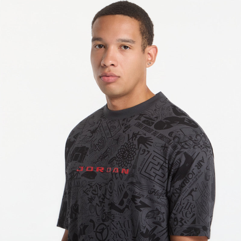Jordan Brooklyn Men's T-Shirt Black/ University Red