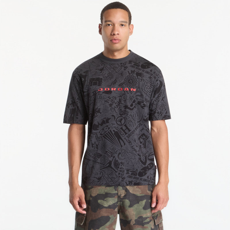 Jordan Brooklyn Men's T-Shirt Black/ University Red
