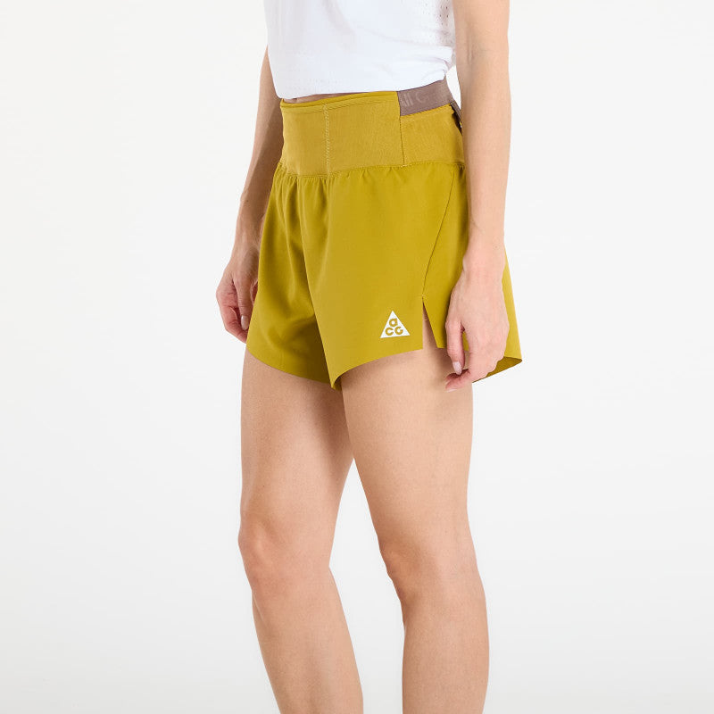 Nike ACG Women's Dri-FIT Mid-Rise Brief-Lined Trail Running Shorts Peat Moss/ Ironstone/ Summit White