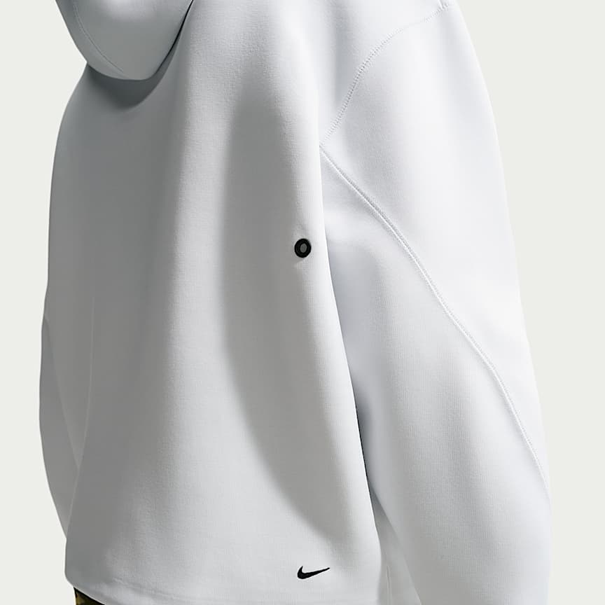 Nike Tech Men's Fleece Pullover Hoodie Off White/ Black