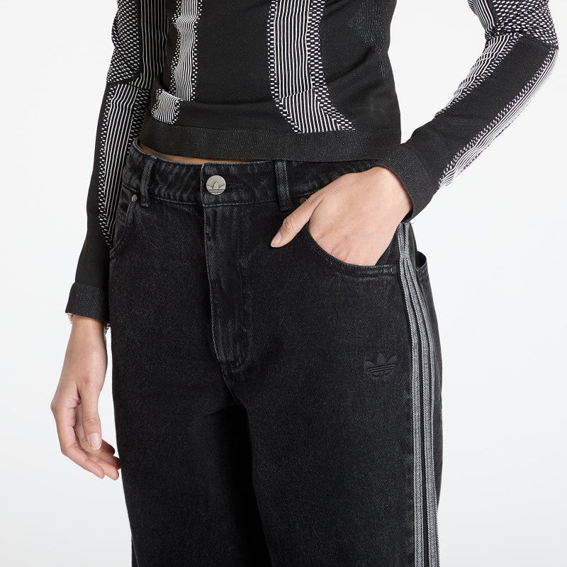 Jeansy adidas Adicolor Denim 3-Stripes Track Pants Black