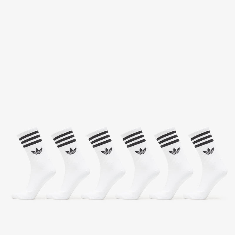 adidas 3-Stripes Crew Socks 6 Pairs White