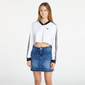 adidas Adicolor Football Jacquard Crop Long-Sleeve Top White