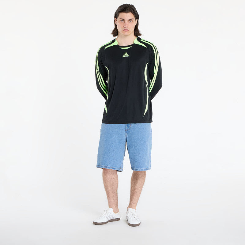 adidas Teamgeist Adicolor Long Sleeve Loose T-Shirt Black / Signal Green