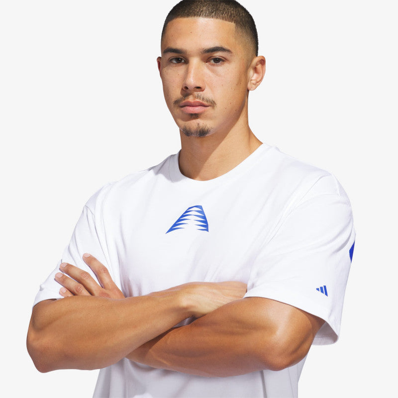 adidas Anthony Edwards Believe That T-Shirt White/ Lucid Blue