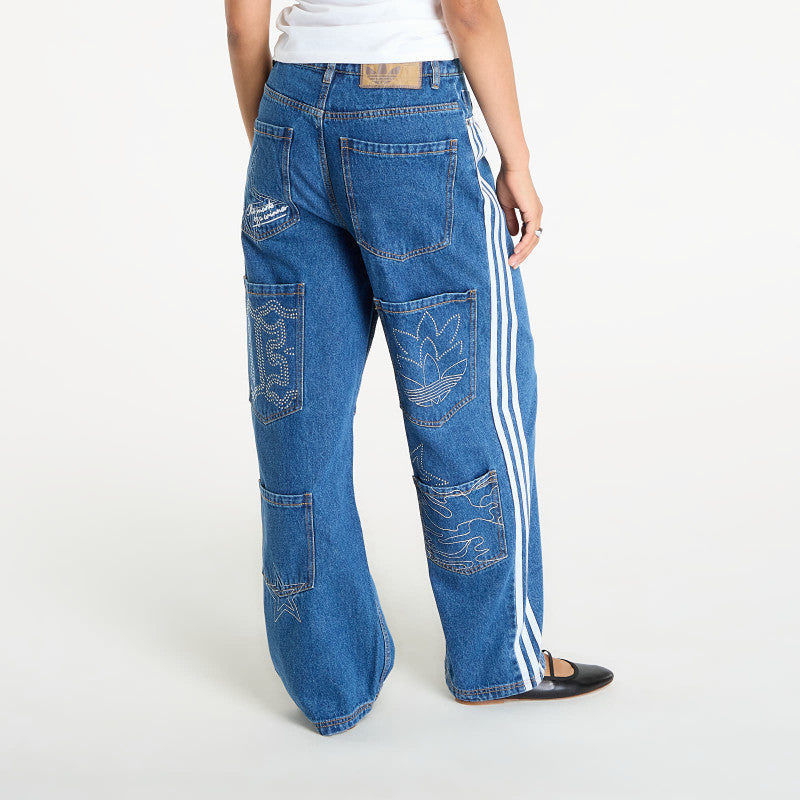 Jeansy adidas Originals Baggy GFX Denim Dark Blue/ Grey Two