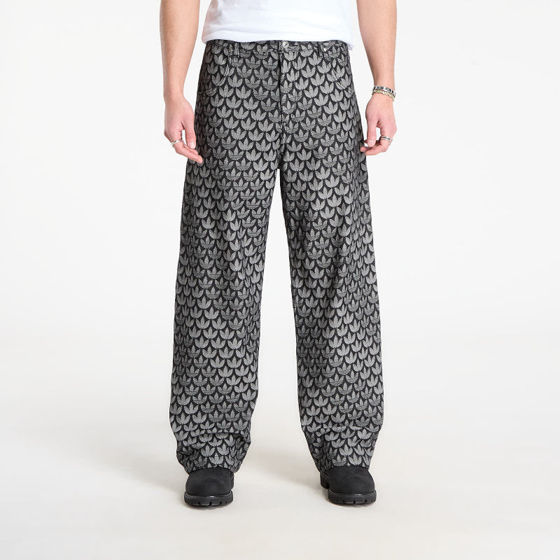 adidas Denim Loose Monogram Pants Black