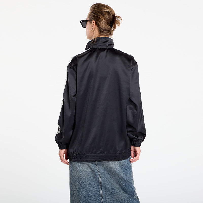 adidas Originals Satin Firebird Track Top Ruffle 3-Stripes Black