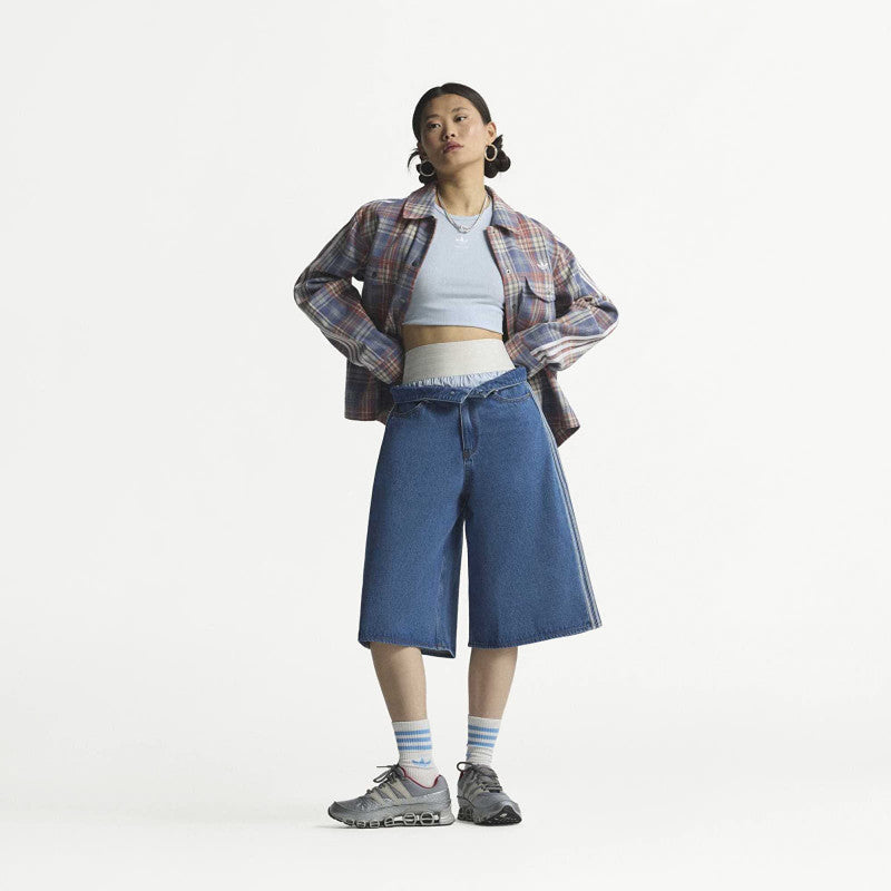 adidas Firebird Jorts Denim Medium Vintage Denim