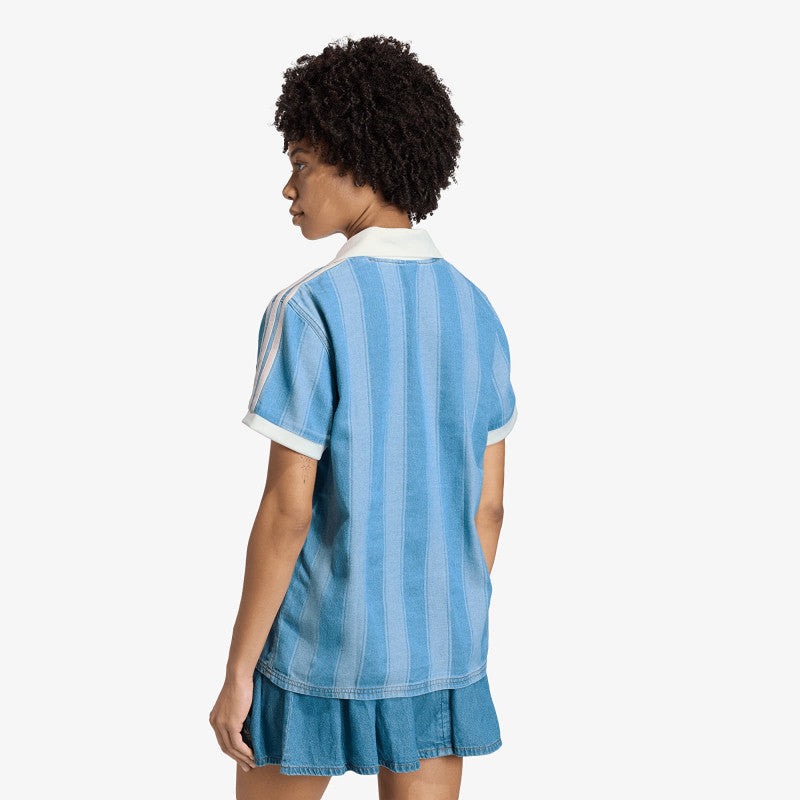 adidas Denim Football Jersey Indigo Denim