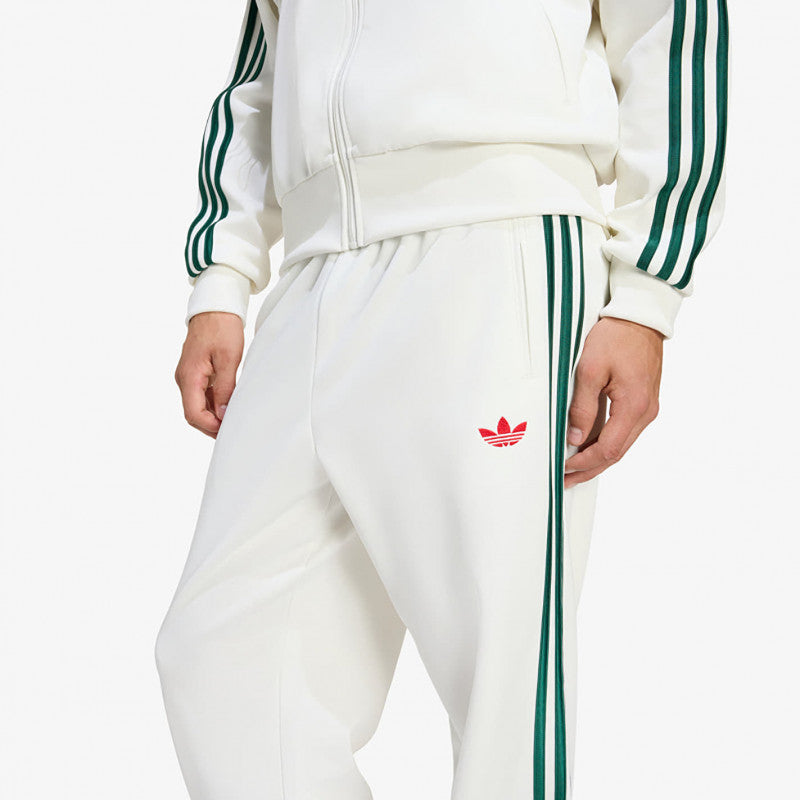 adidas Firebird Track Pants Roses Off White/ Collegiate Green